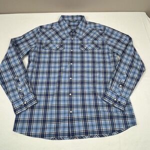 Stio Blue Plaid Casual Button Down Shirt
